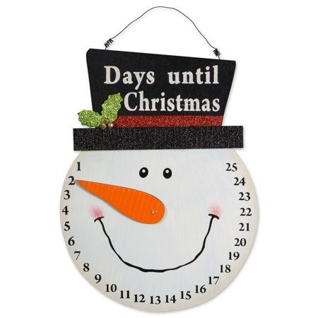 Photo 1 of 16.5" White and Black Snowman "Days Until Christmas" Hanging Sign
