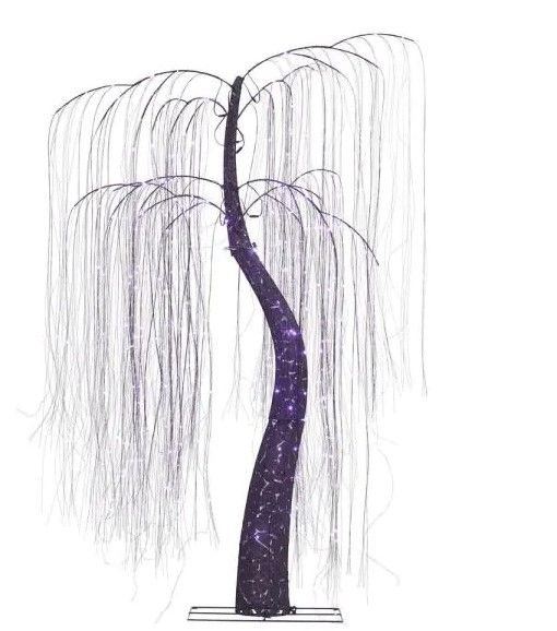 Photo 1 of (UNABLE TO POWER ON) 
Home Accents Holiday 7 ft. LED 600-Light Purple Willow Tree