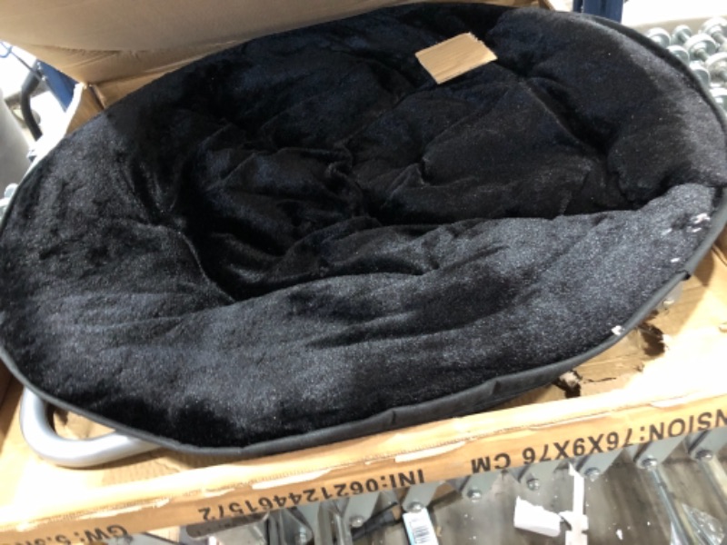 Photo 3 of (DAMAGED MATERIAL) 
Mainstays Faux Fur Saucer Chair, Aqua
