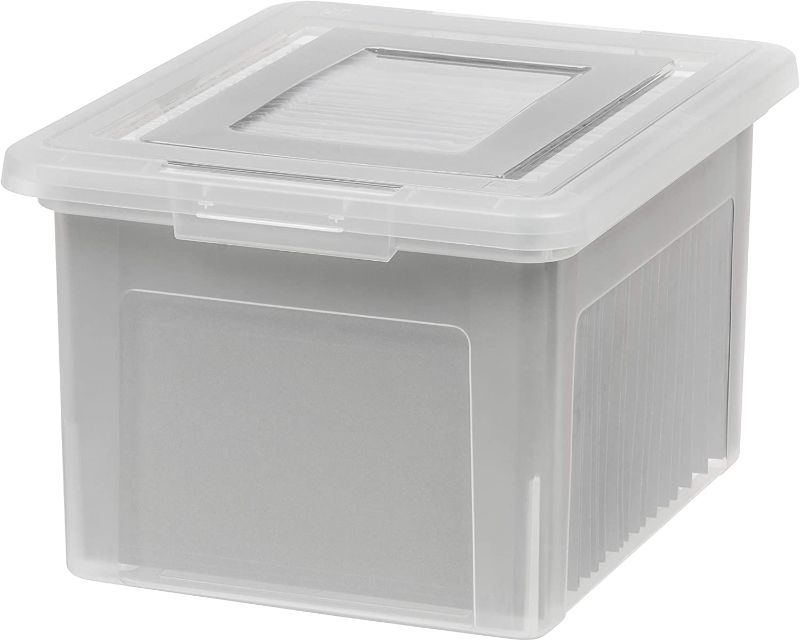 Photo 1 of *SOME DAMAGE*IRIS USA Letter & Legal Size Plastic Storage Bin Tote Organizing File Box with Durable and Secure Latching Lid, Stackable and Nestable 2 PACK