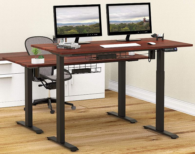 Photo 1 of (PARTS ONLY) (INCOMPLETE)SHW 55-Inch Large Electric Height Adjustable Standing Desk, 55 x 28 Inches, Cherry 