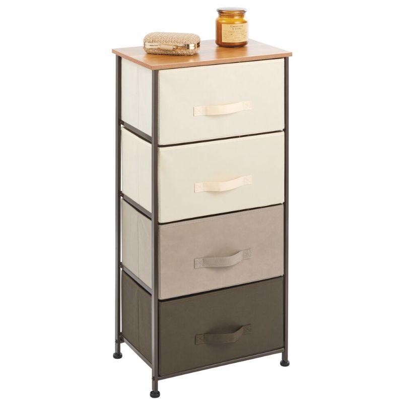 Photo 1 of ***PARTS ONLY*** Fabric 4 Drawer Storage Unit in Multi/Espresso, 12" X 17.75" X 37", by MDesign

