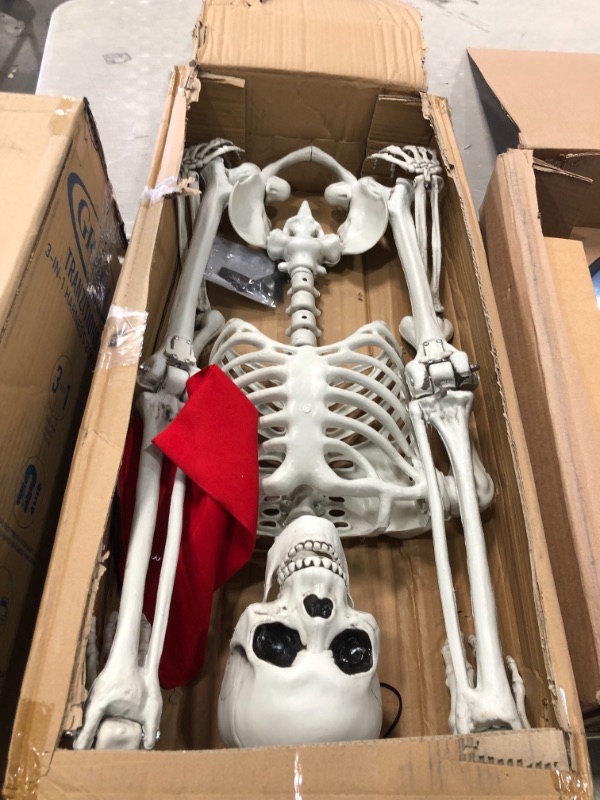 Photo 2 of 5 ft Pose-N-Stay Life Size Skeleton Full Body Realistic Human Bones with Posable Joints for Halloween Pose Skeleton Prop Decoration
