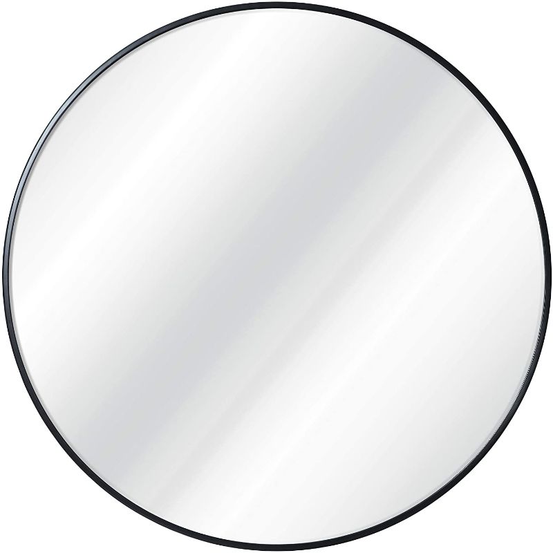 Photo 1 of 3.5ft round mirror with black frame