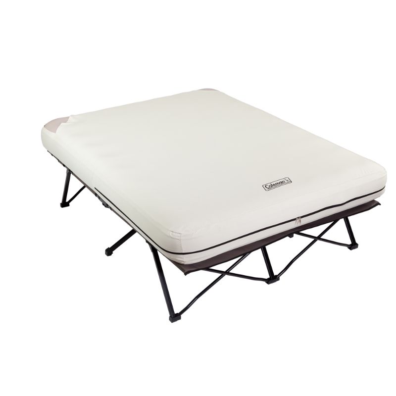 Photo 1 of Coleman Camping Cot, Air Mattress, and Pump Combo | Folding Camp Cot and Air Bed with Side Tables and Battery Operated Pump
