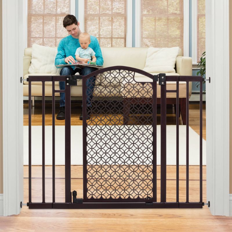 Photo 1 of Home Decorative Walk-Thru Baby Gate, Metal with Bronze Finish, Decorative Arched Doorway – 30” Tall, Fits Openings up to 28” to 42” Wide, Baby and Pet Gate for Doorways and Stairways
