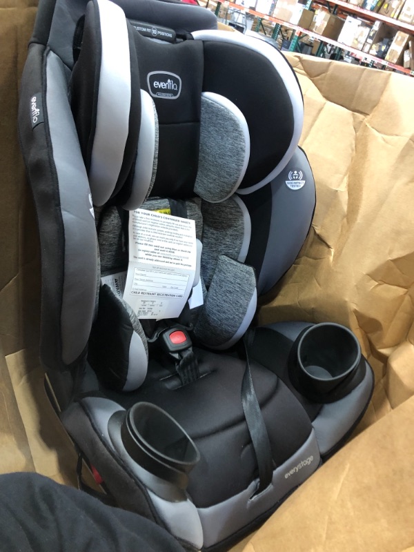 Photo 2 of Evenflo EveryStage DLX All-In-One Convertible Car Seat for Infants & Toddlers, Rear Facing, Forward Facing, Canyons Gray
