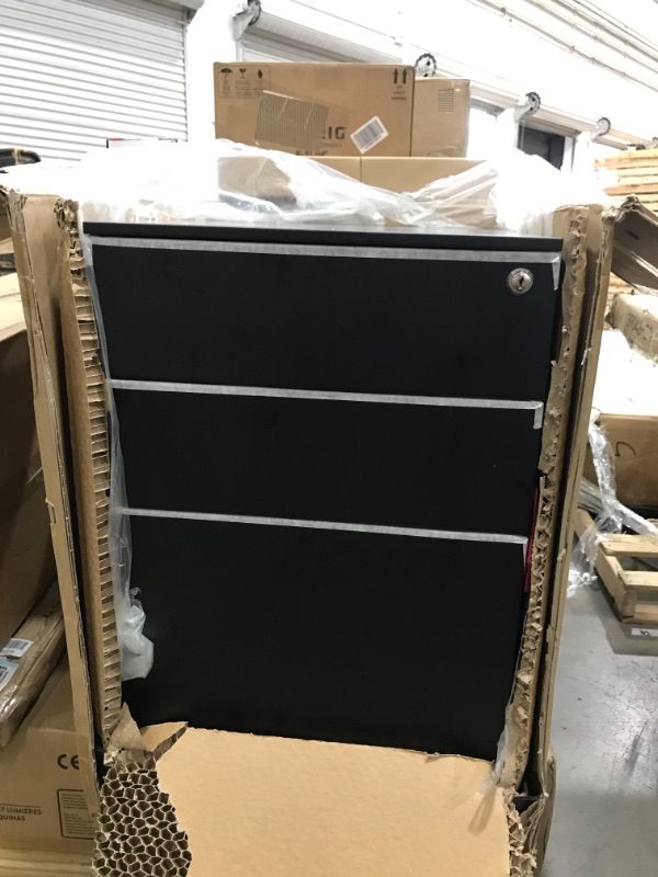 Photo 2 of SONGMICS Steel File Cabinet 3 Drawer with Lock Mobile Pedestal