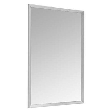 Photo 1 of Amazon Basics Rectangular Wall Mirror 24" x 36" - Peaked Trim, Nickel
