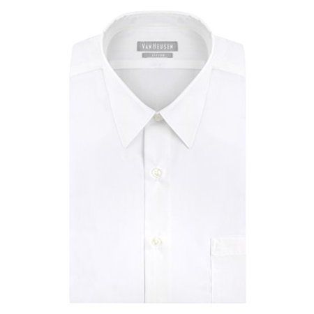 Photo 1 of Van Heusen Men's Dress Shirt Fitted Poplin Solid, size Large
