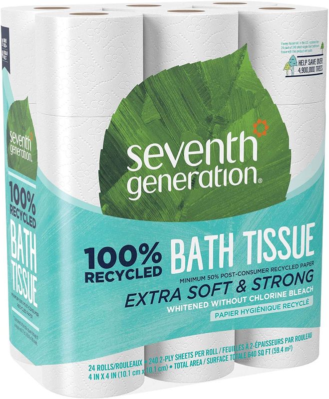 Photo 1 of Seventh Generation 100% Recycled Bathroom Tissue, 240 CT, White 24 per Pack