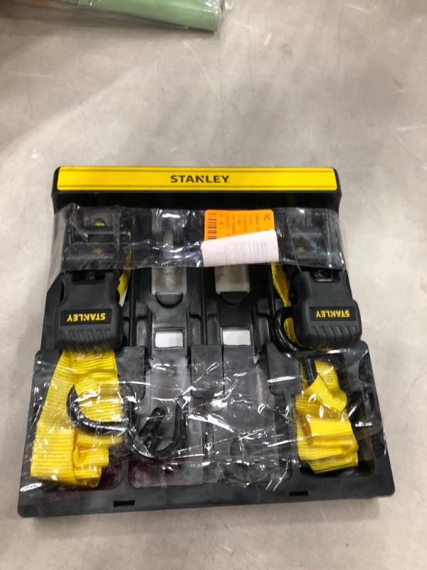 Photo 2 of *MISSING 2 straps* 
Stanley 1 in. x 12 ft. / 1500 lbs. Break Strength Ratchet Straps (4 Pack)