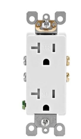 Photo 1 of *MISSING 1 outlet* 
Leviton Decora 20 Amp Ultrasonic Tamper Resistant Duplex Outlet, White (10-Pack)