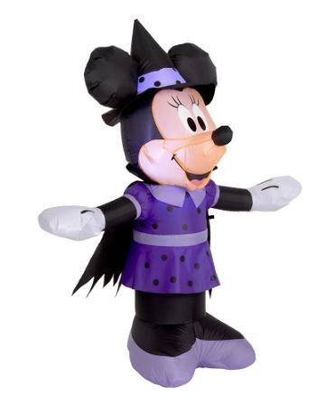 Photo 1 of 3.5 ft. Minnie in Purple Witch Costume Airblown Disney Halloween Inflatable
