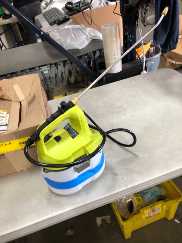 Photo 2 of *USED*
*MISSING battery and charger*
RYOBI ONE+ 18V Cordless Battery 1 Gal. Chemical Sprayer with 1.3 Ah Battery and Charger