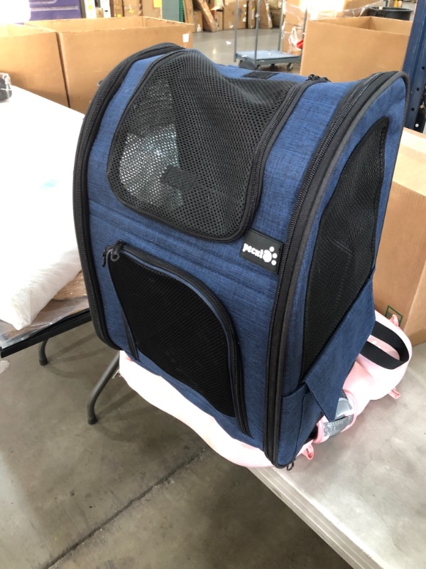 Photo 2 of *USED*
*zipper is damaged, SEE last picture* 
Pecute Pet Carrier Backpack, Cat Backpack Carrier, Expandable with Breathable Mesh for Small Dogs Cats, Dog Backpack Bag for Hiking Travel Camping Hold Pets Up to 18 Lbs
