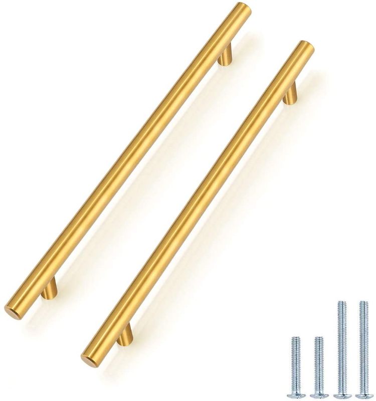Photo 1 of *MISSING 1*
Cabinet Handles Gold Color 224mm (8 3/4") Hole to Hole Brushed Brass Finish Drawer Pulls Modern T bar Pull Handle Stainless Steel Kitchen Hardware 15 Pack
