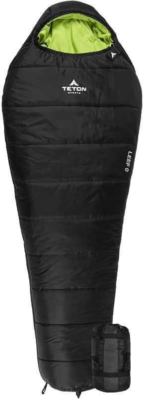 Photo 1 of *USED*
TETON Sports LEEF Ultralight Mummy Sleeping Bag Perfect for Backpacking, Hiking, and Camping; 3-4 Season Mummy Bag; Free Stuff Sack Included
