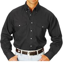 Photo 1 of Wrangler Men's Painted Desert Two Pocket Long Sleeve Button Shirt, Black, 3X
