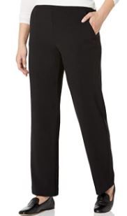 Photo 1 of Briggs New York Women's Flat Front Pull On Pant with Slimming Solution, Black, 16
