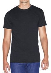 Photo 1 of American Apparel Men's 50/50 Crewneck Short Sleeve Ringer T-Shirt, Black, L
