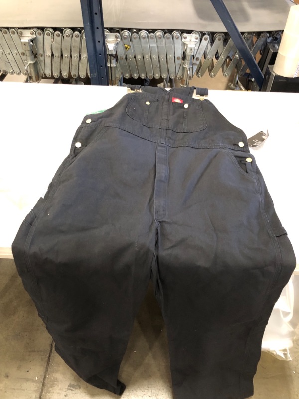 Photo 2 of Dickies men's Bib Overall, Rinsed Black, 38W x 34L