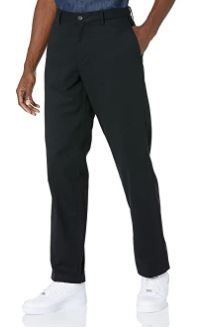 Photo 1 of Amazon Essentials Men's Classic-fit Wrinkle-Resistant Flat-Front Chino Pant, Black, 38W x 29L
