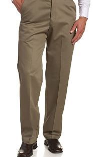 Photo 1 of Haggar Men's Work To Weekend Hidden Expandable Waist No Iron Flat Front Pant, Bark, 40W x 29L
