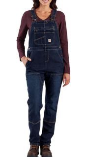 Photo 1 of Carhartt women's Denim Double Front Bib Overalls, Large Short