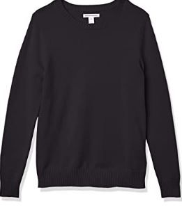 Photo 1 of Amazon Essentials Women's 100% Cotton Crewneck Sweater, Black, XL
