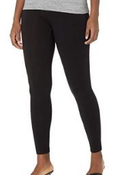 Photo 1 of HUE Women's Cotton Ultra Legging with Wide Waistband, Black, Large