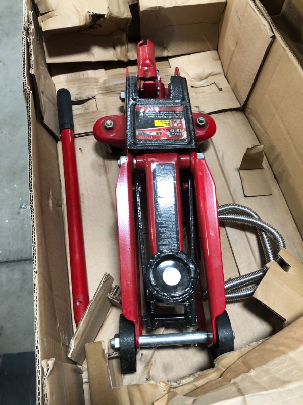 Photo 2 of *USED*
*MISSING yellow handle* 
BIG RED T82002-BR Torin Hydraulic Trolley Service/Floor Jack, 2 Ton (4,000 lb) Capacity, Red
