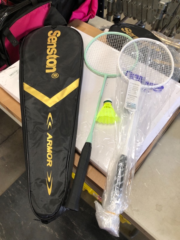 Photo 2 of *MISSING 1 racket and 1 badminton* 
Senston Badminton Rackets 4 Pack, Badminton Set Including 2 Badminton Bag/4 Rackets/4 Nylon Badminton
