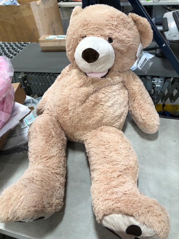 Photo 2 of *USED*
*item has an odor, needs cleaning*  
MorisMos Giant Teddy Bear with Big Footprints Plush Stuffed Animals Light Brown 39 inches
