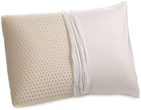 Photo 1 of 100% Talalay Latex Pillow with GOTS Certified Organic Cotton Cover (Standard Size, Medium), Bed Pillow for Sleeping, for Back and Side Sleepers, Helps for Back, Neck and Shoulder Pain
