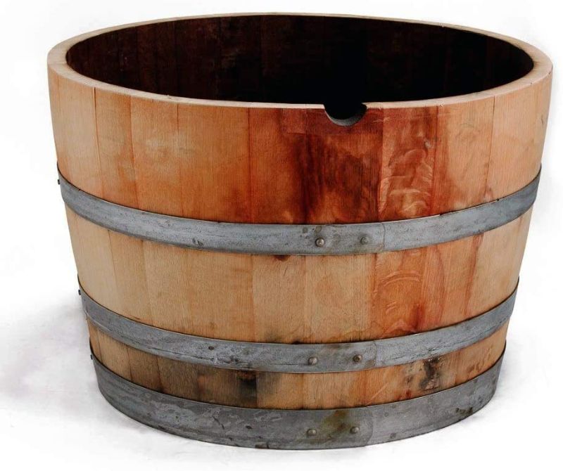 Photo 1 of  Tight Half Wine Barrel Planter, 26" x 18" x 26"