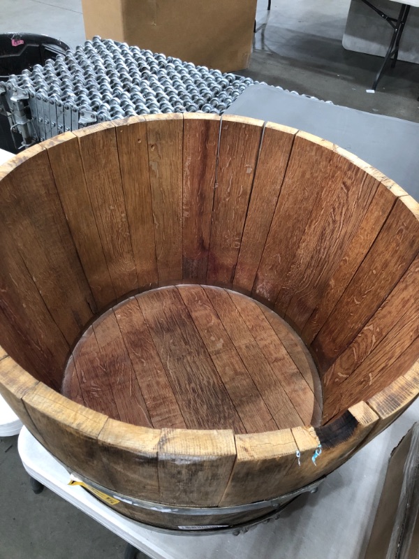 Photo 3 of  Tight Half Wine Barrel Planter, 26" x 18" x 26"