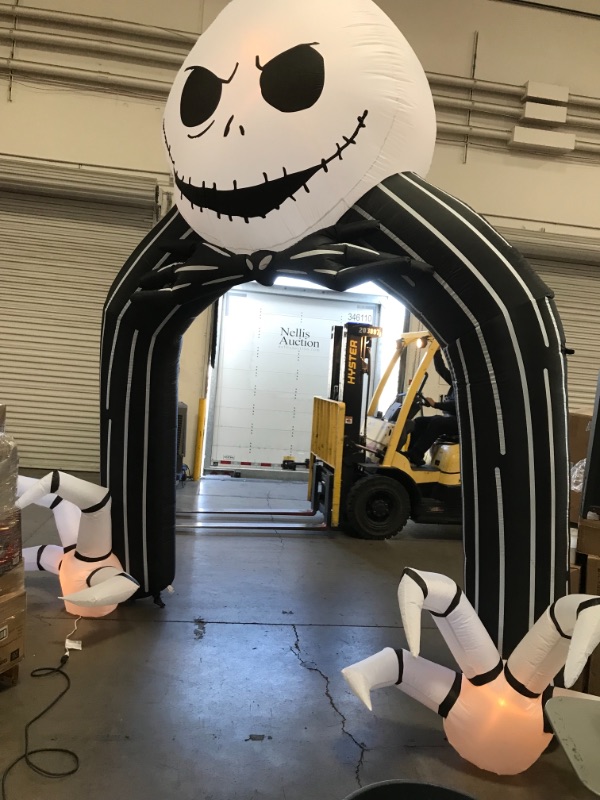 Photo 2 of 11.5 ft. Jack Skellington Airblown Archway Disney Halloween Inflatable
