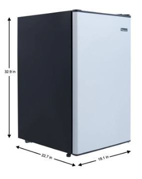 Photo 1 of *SEE last picture for damage*
Magic Chef 4.4 cu. ft. Mini Fridge in Stainless Look