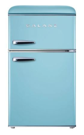 Photo 1 of *SEE last pictures for damage*
Galanz 3.1 cu. ft. Retro Mini Fridge with Dual Door True Freezer in Blue