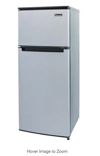Photo 1 of 4.5 cu. ft. 2 Door Mini Fridge in Stainless Look with Freezer
AS IS USED, MINOR COSMETIC DAMAGE PLEASE SEE PHOTOS 