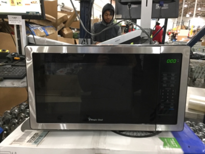 Photo 2 of 1.1 cu. ft. Countertop Microwave in Stainless Steel with Gray Cavity
AS IS USED 