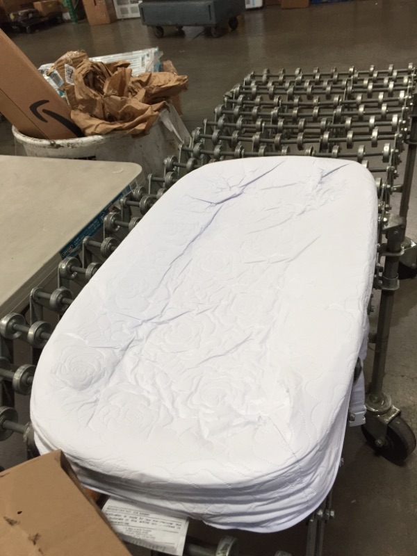 Photo 1 of LA Baby 4 Sided Waterproof Diaper Changing Pad, 32" with Easy to Clean Quilted Cover - Made in USA. Non-Skid Bottom, Safety Strap, Fits All Standard Changing Tables/Dresser Tops, White (P-3400-32Q)
AS IS USED, DAMAGED, PLEASE SEE PHOTOS 