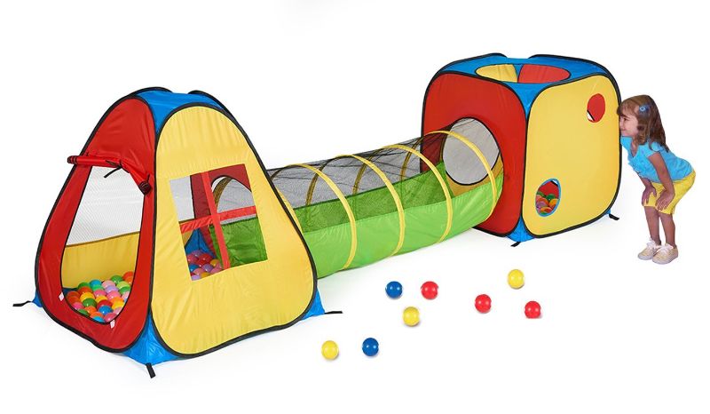 Photo 1 of *balls NOT included* 
UTEX 3 in 1 Pop Up Play Tent with Tunnel, Ball Pit for Kids, Boys, Girls, Babies and Toddlers, Indoor/Outdoor Playhouse, 119 x 31 x 34.6 inches
