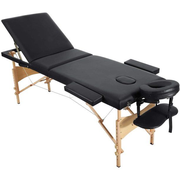 Photo 1 of *cut on carrying bag, SEE last picture for damage*
Entil Massage Table Spa Bed Portable 3 Sections Wooden Legs with Face Hole Carrying Bag
