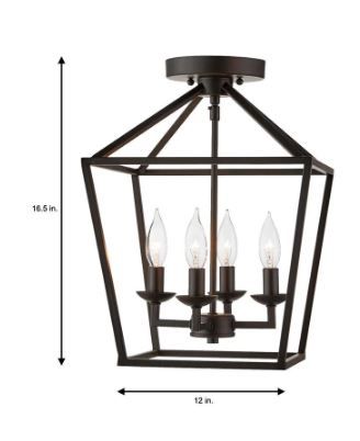 Photo 1 of *light bulbs SOLD SEPARETLY* 
Home Decorators Collection Weyburn 16.5 in. 4-Light Bronze Semi-Flush Mount