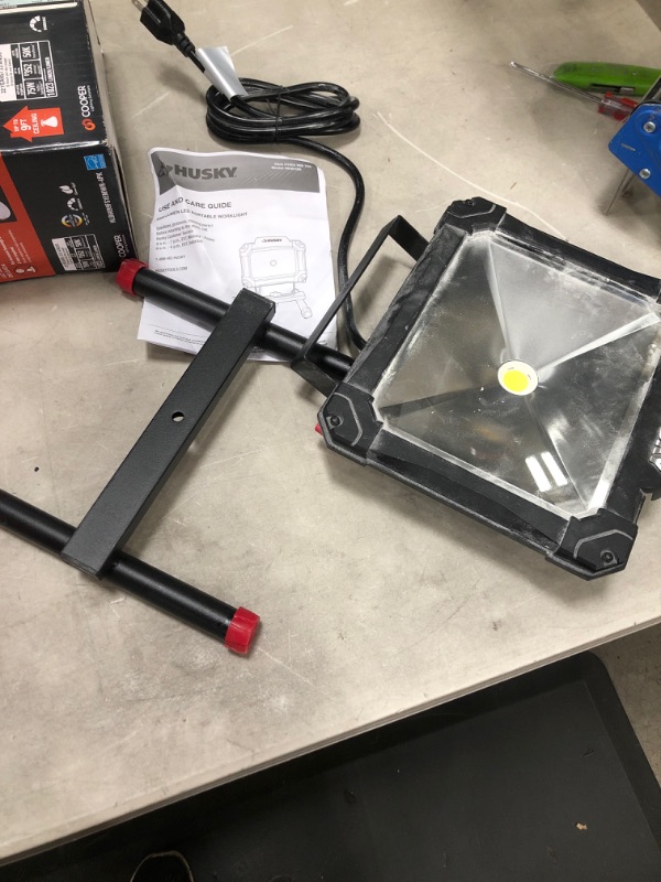 Photo 2 of *MISSING hardware to hold leg onto light* 
Husky 5000-Lumen Portable LED Work Light
