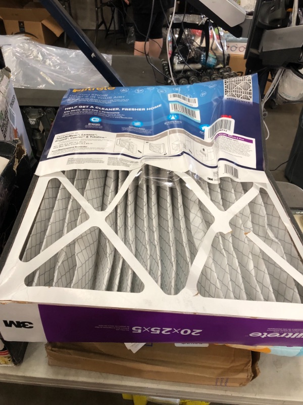 Photo 3 of *minor damage from shipping*
Filtrete 20x25x5, AC Furnace Air Filter, MPR 1550 DP, Healthy Living Ultra Allergen Deep Pleat, 1-Pack (actual dimensions 19.56 x 24.13 x 4.75)
