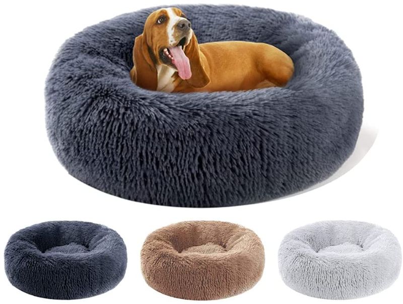 Photo 1 of *USED*
Kimpets Snuggle Dog Bed, Comfy Calming Dog Bed, Machine Washable Dog Bed for Small Dogs, Cute & Fuzzy & Anti Anxiety Dog Bed, Soft Bean Dog Bed, Cozy & Comfy Dog Beds for Small Dogs¡, L 36'' x 36'', Dark Grey