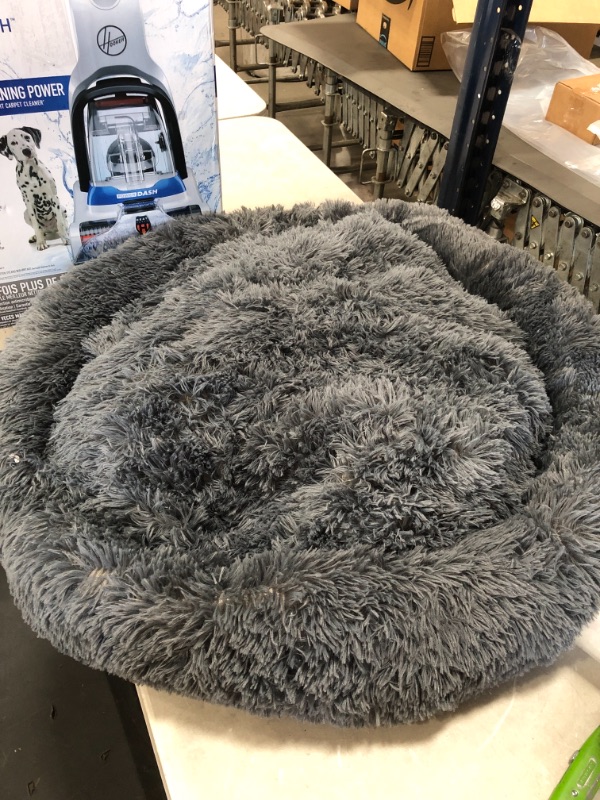 Photo 1 of *USED*
Kimpets Snuggle Dog Bed, Comfy Calming Dog Bed, Machine Washable Dog Bed for Small Dogs, Cute & Fuzzy & Anti Anxiety Dog Bed, Soft Bean Dog Bed, Cozy & Comfy Dog Beds for Small Dogs¡, L 36'' x 36'', Dark Grey